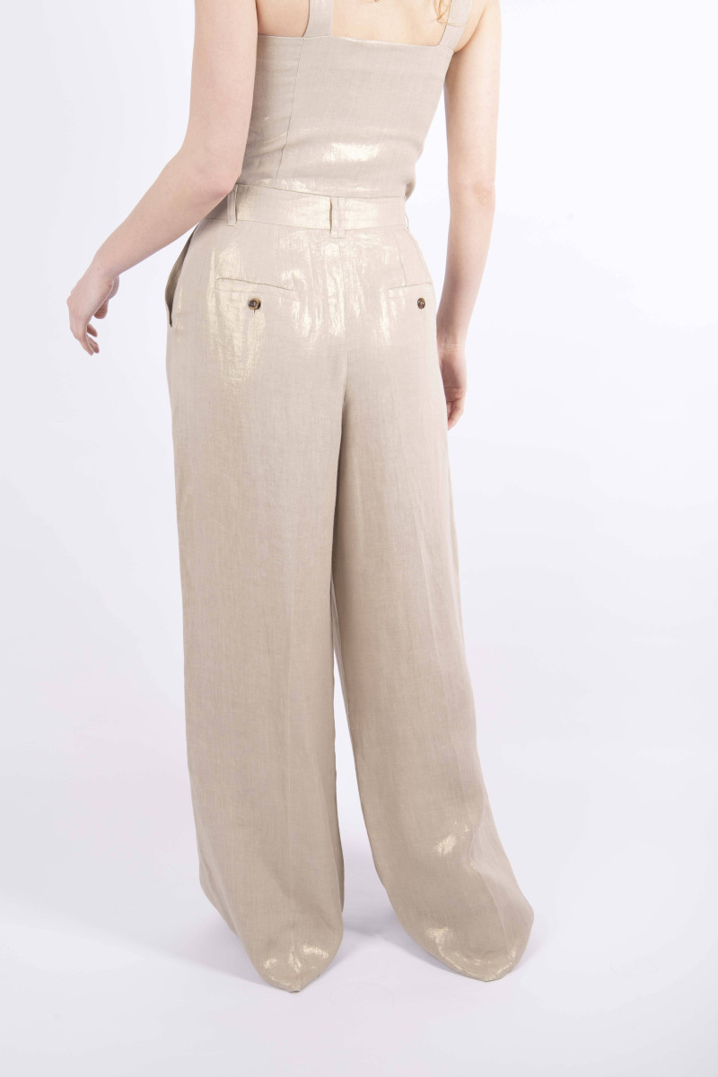 Pantalone dritto in lino donna