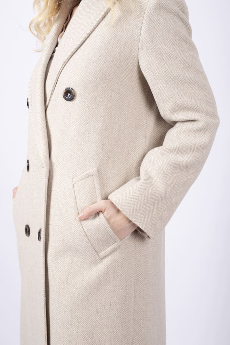 Acacia Coat Double-Breasted Beige