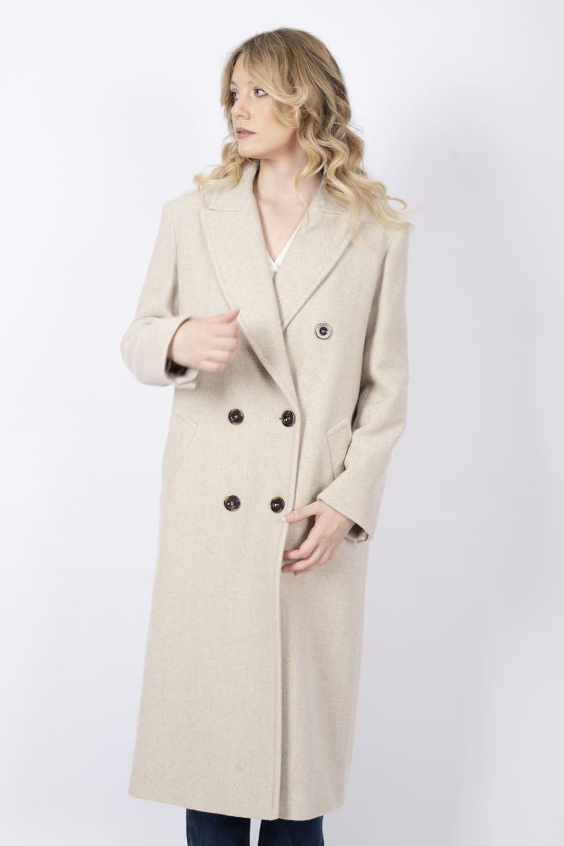 Cappotto Acacia doppiopetto beige