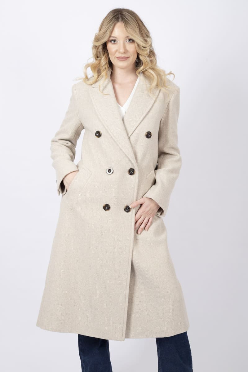 Cappotto Acacia doppiopetto beige