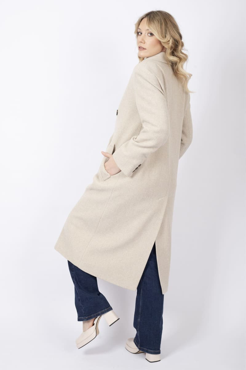 Cappotto Acacia doppiopetto beige