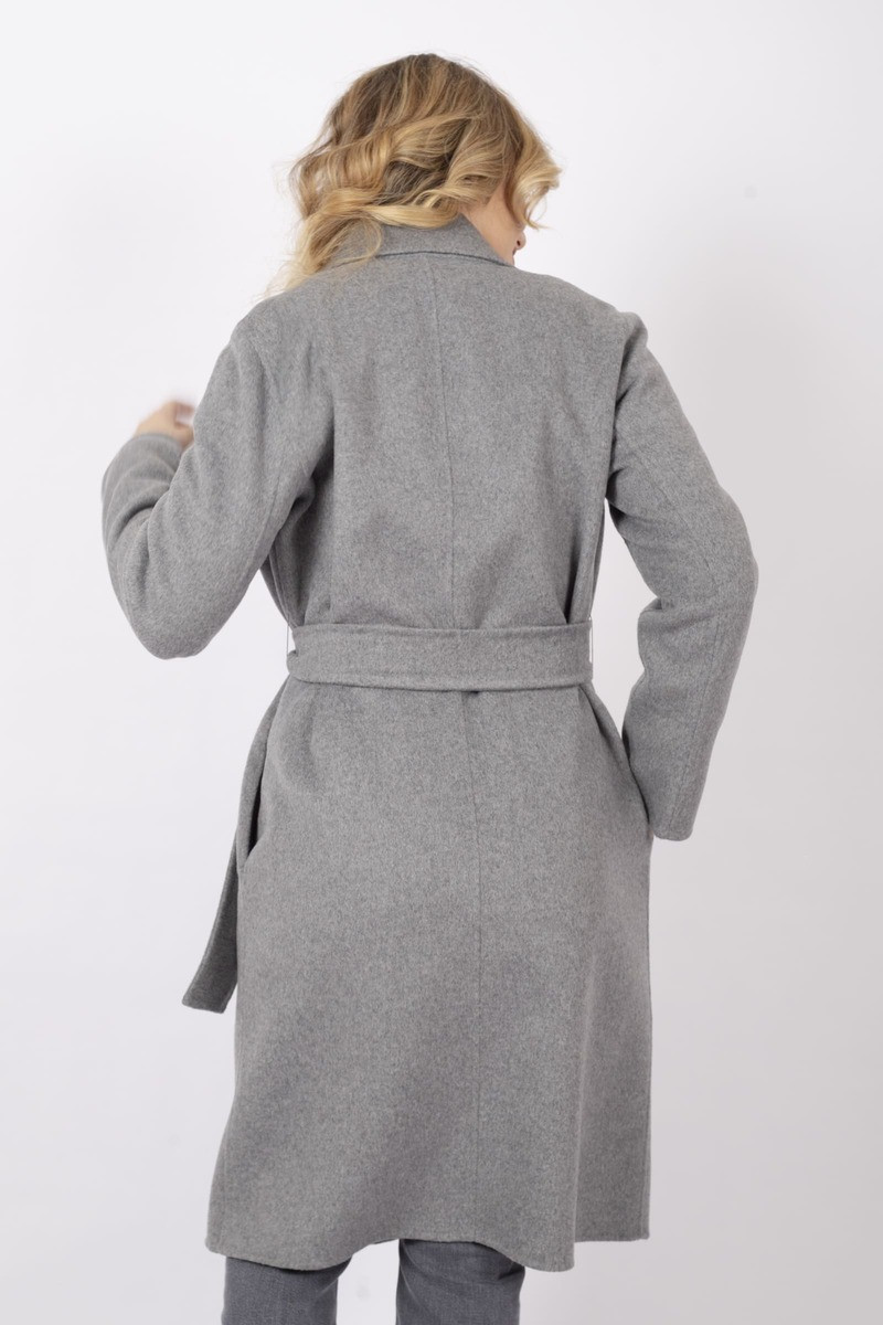 Cappotto Rancio con cintura grigio