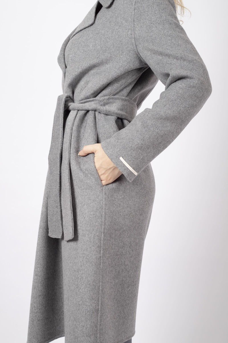 Cappotto Rancio con cintura grigio