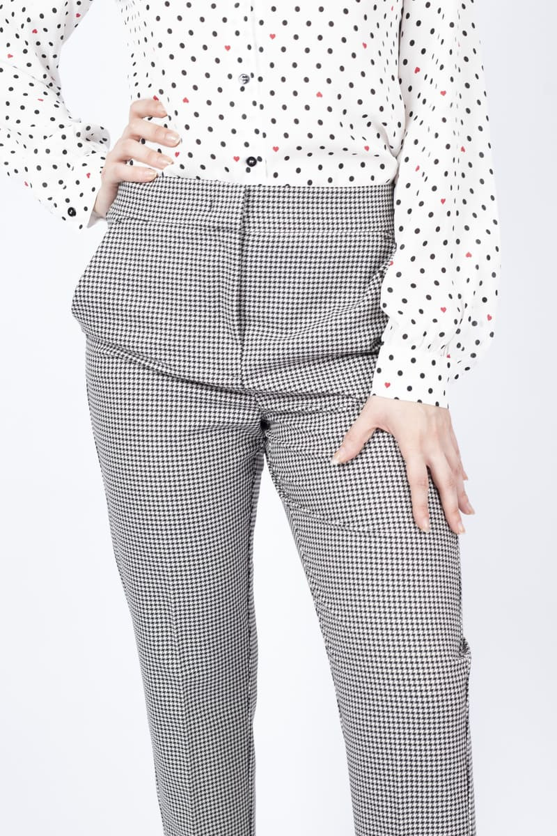 Ebrien slim-fit houndstooth trousers