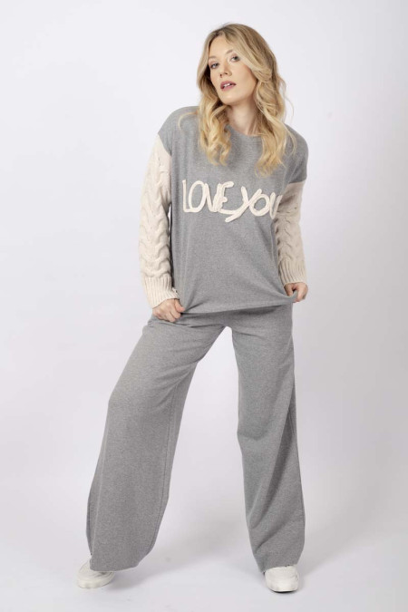 Gray palazzo sweatpants