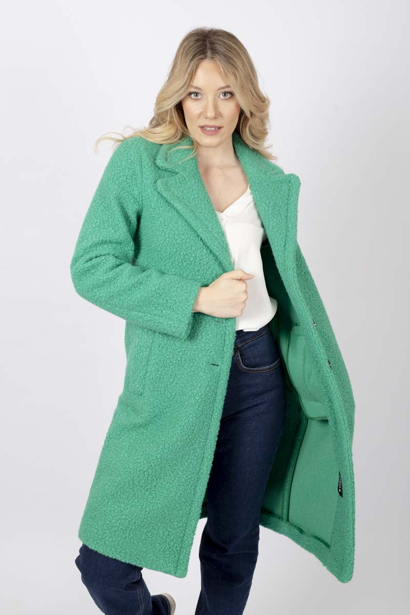 Cappotto Ghinea in bouclè verde diemme company shop