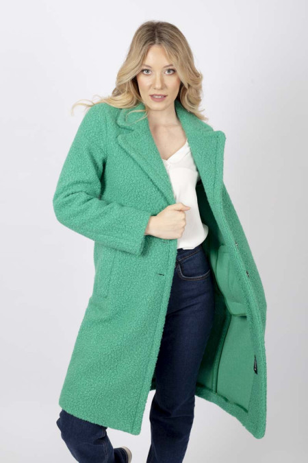 Ghinea green coat in bouclè