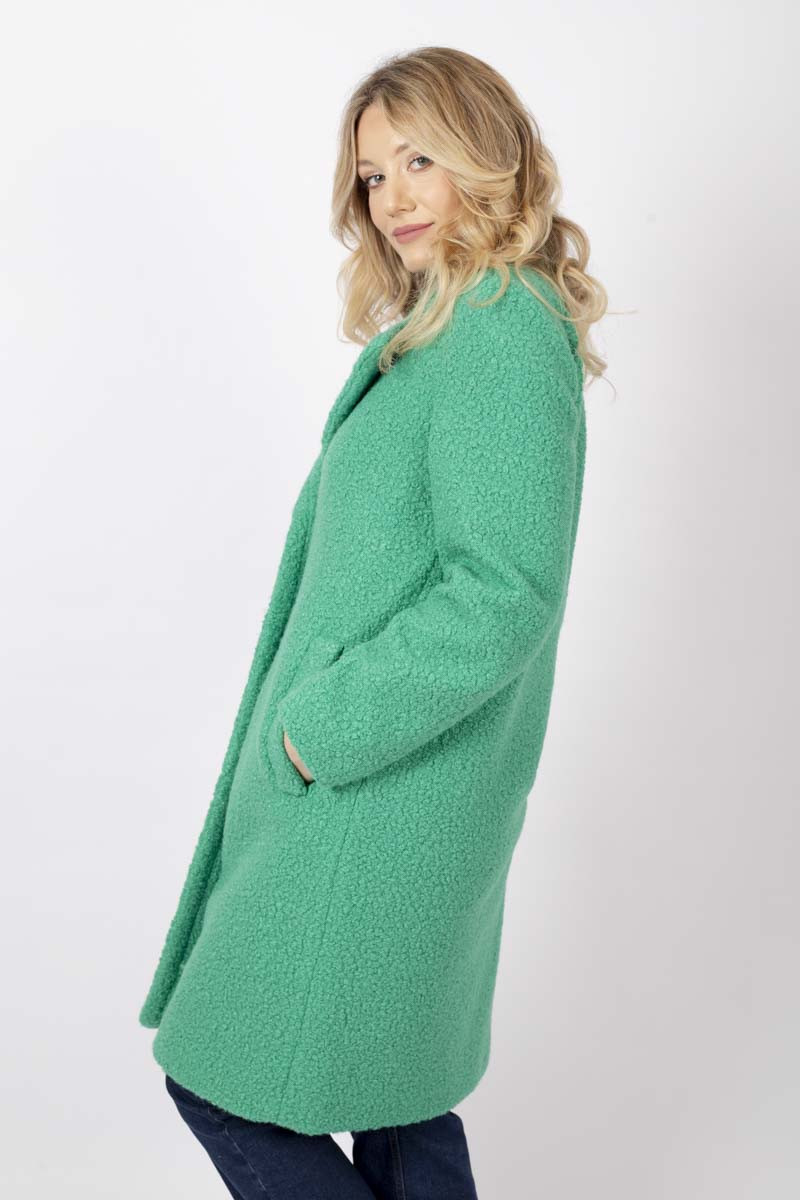 Ghinea green coat in bouclè