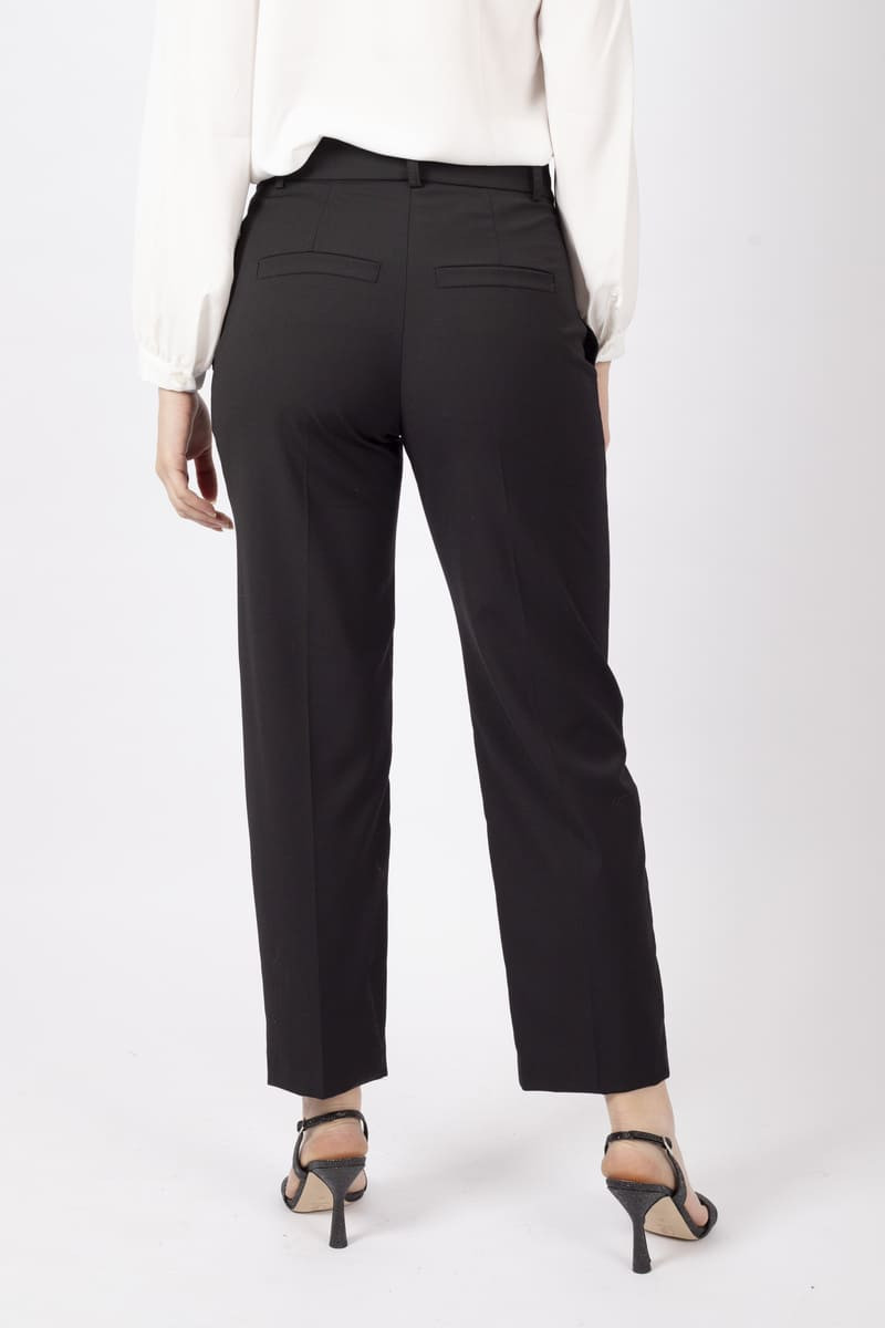 Black straight-leg pants