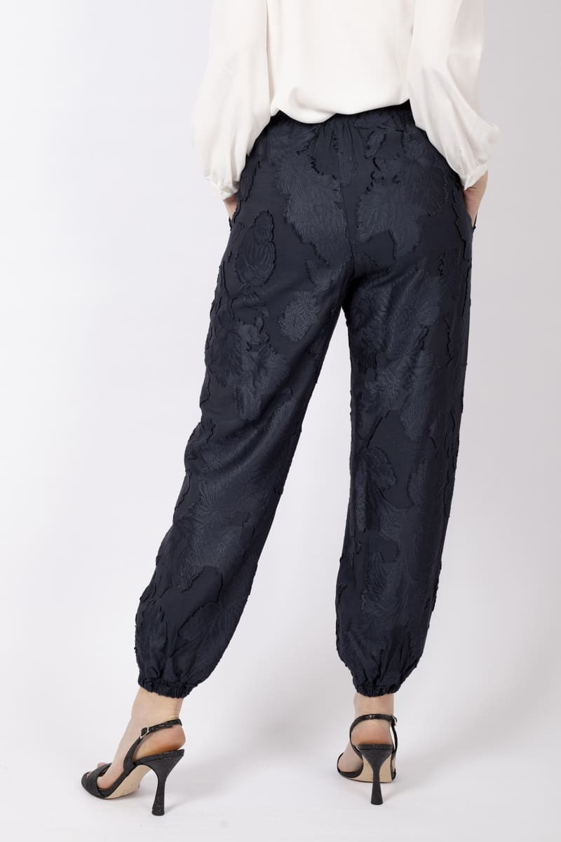 Blue jacquard pants