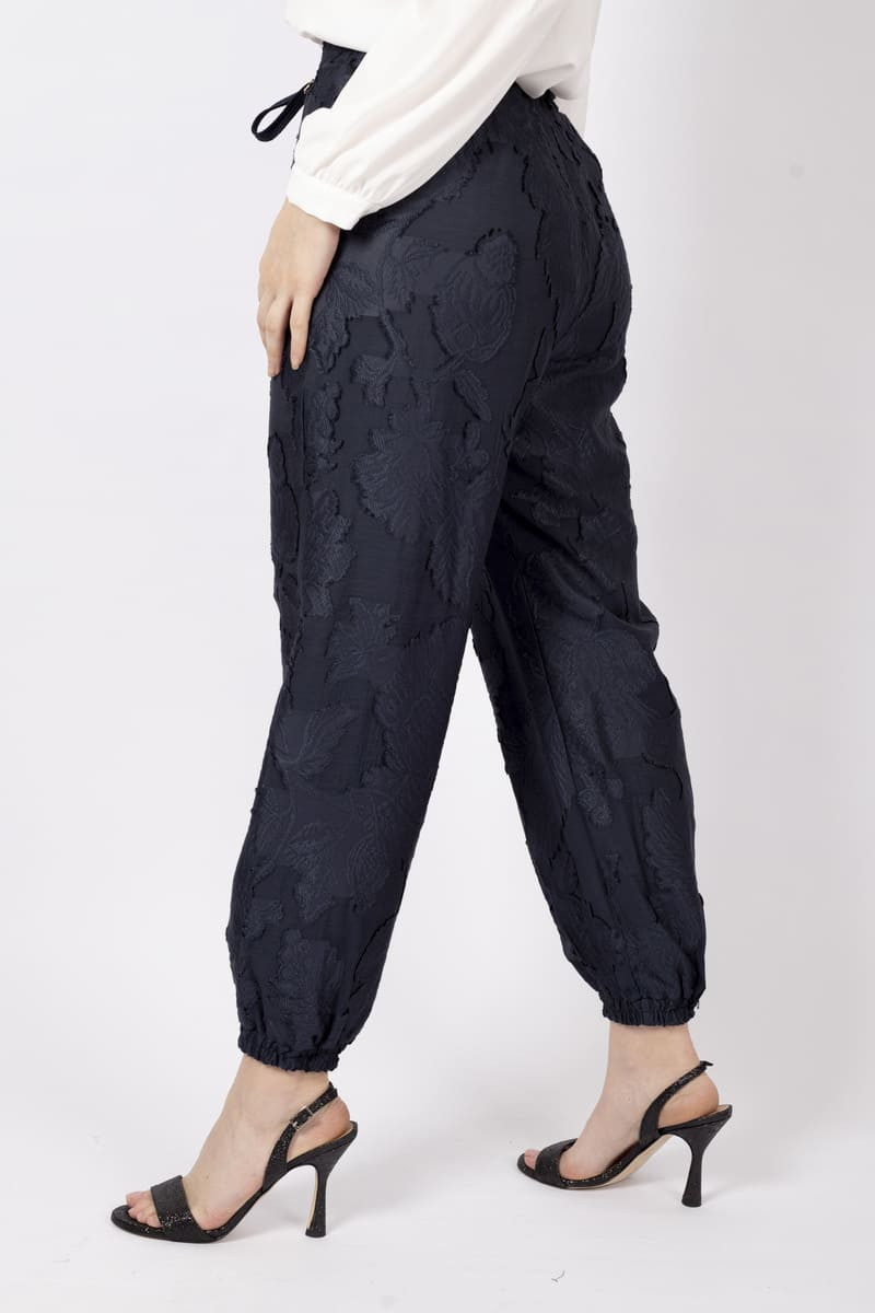 Blue jacquard pants