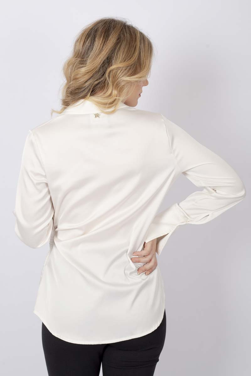 Champagne pleated shirt