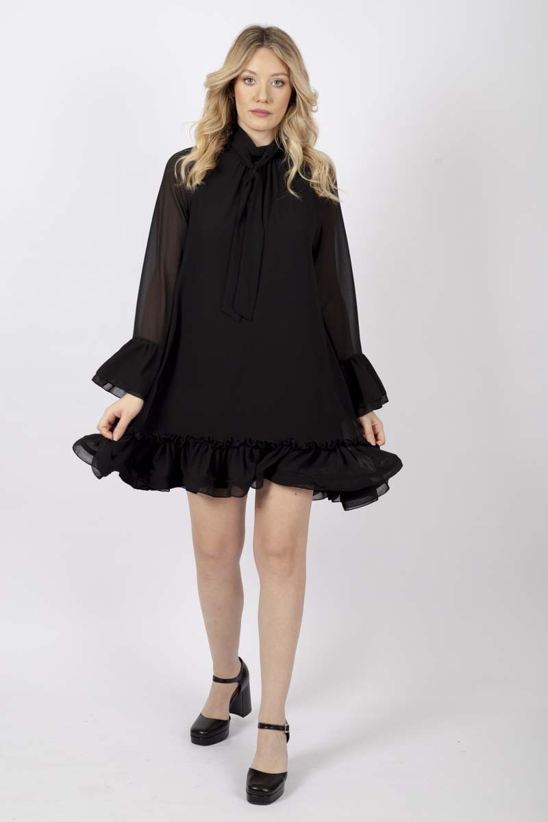 Black ruffle dress