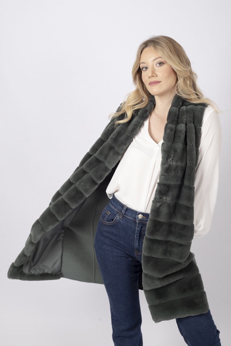 Gilet Pianosa con pelliccia verde