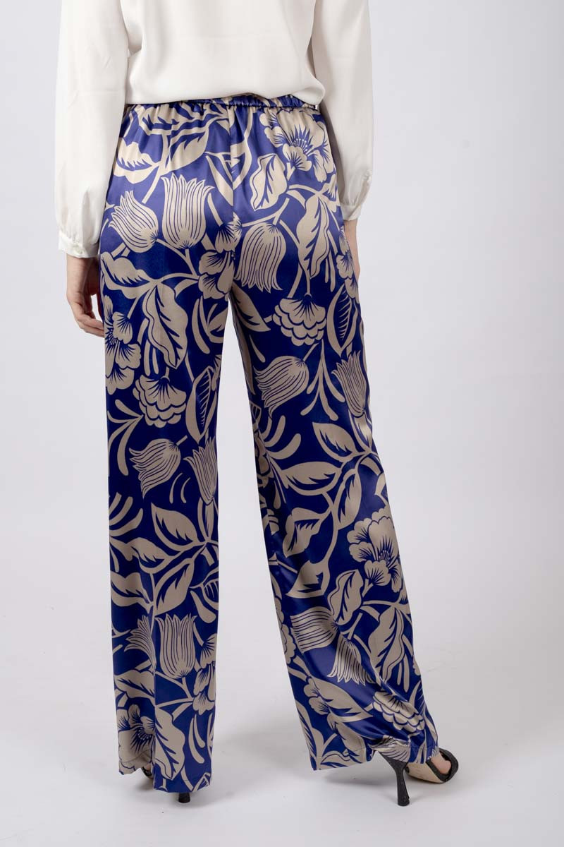 Duca satin trousers in ecru