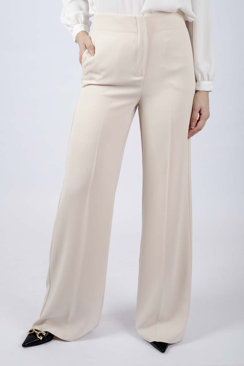 Nupar wide leg cream trousers