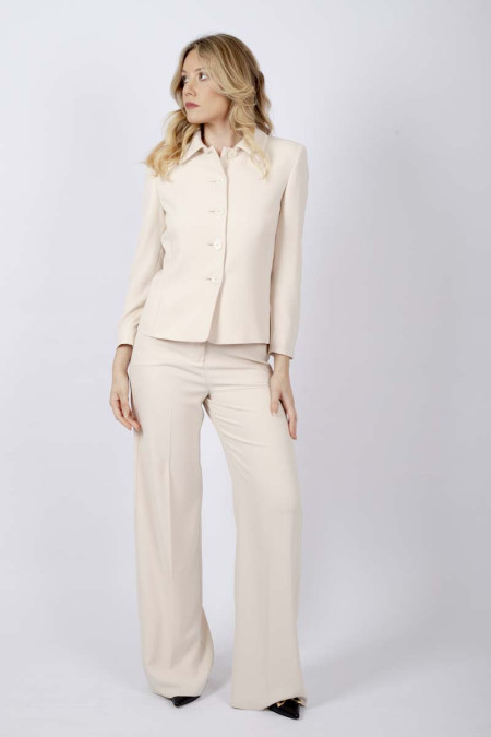 Nupar wide leg cream trousers