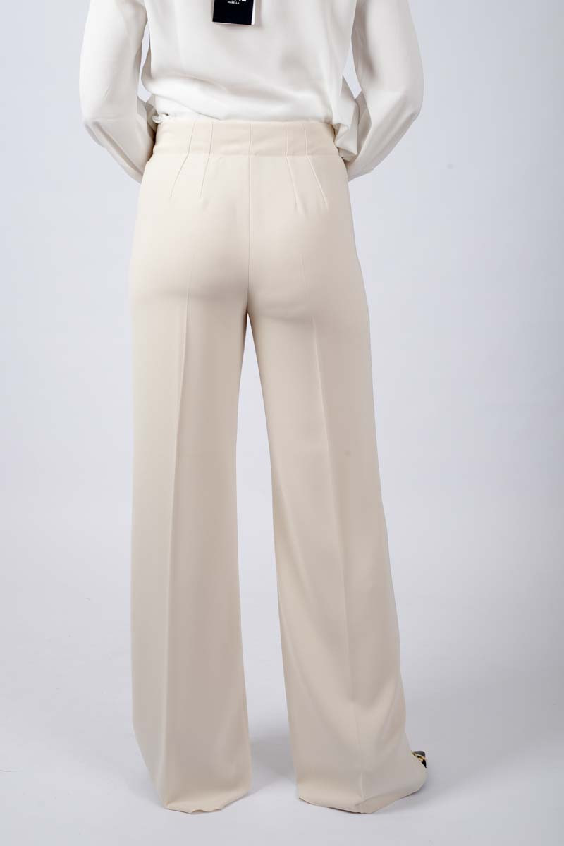 Nupar wide leg cream trousers