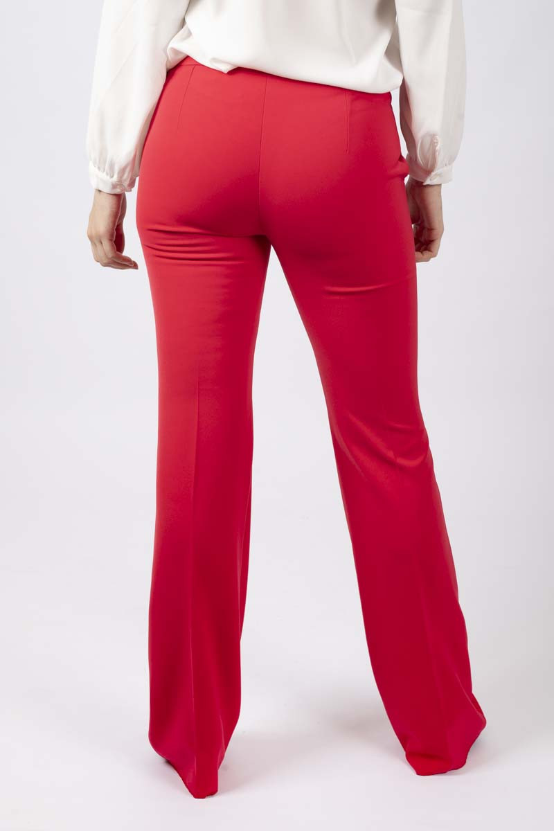 Nigella red straight-leg trousers