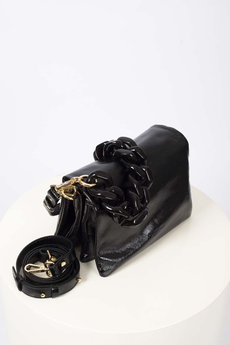 Black chain shoulder bag