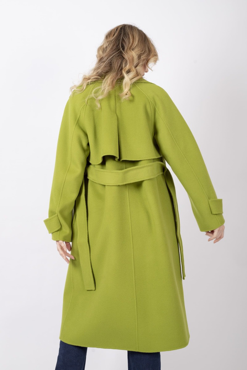 Cappotto Arley in double di lana pistacchio