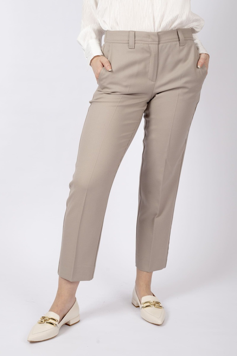 Lazzara light brown high-waisted trousers