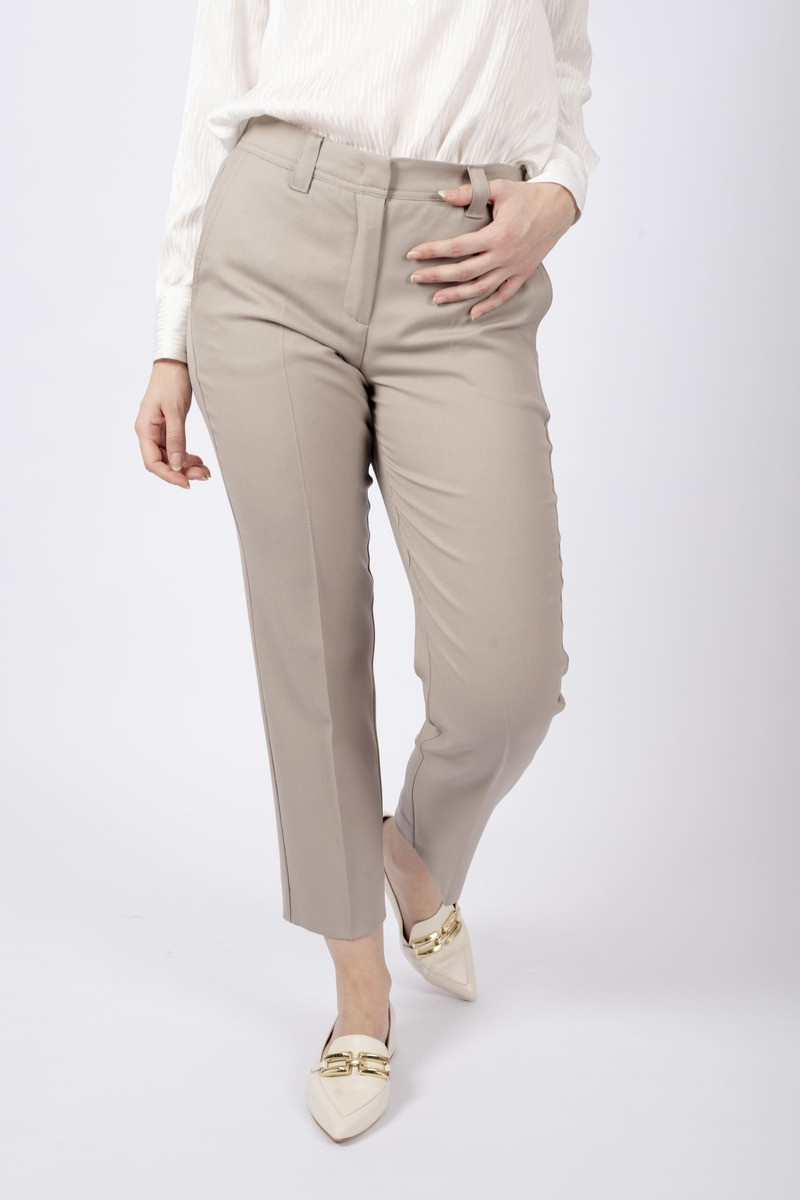 Lazzara light brown high-waisted trousers