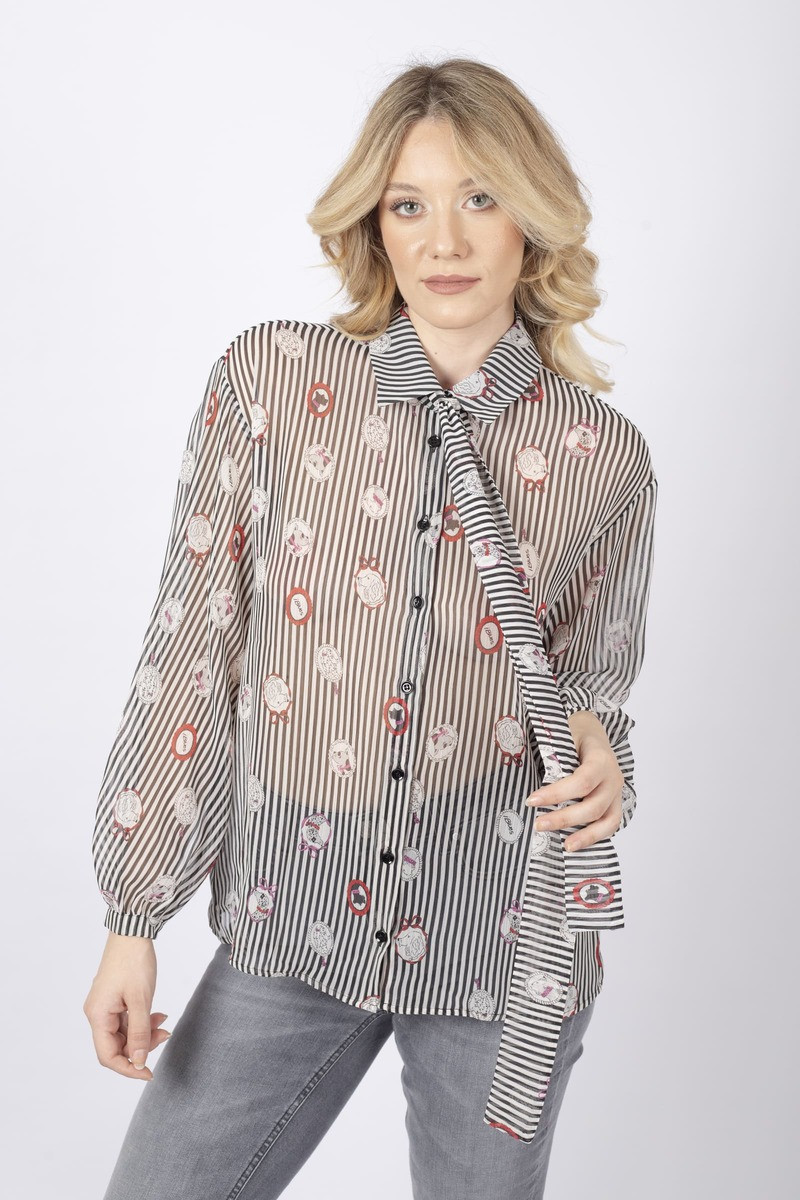 Camicia Salice in crêpe stampata