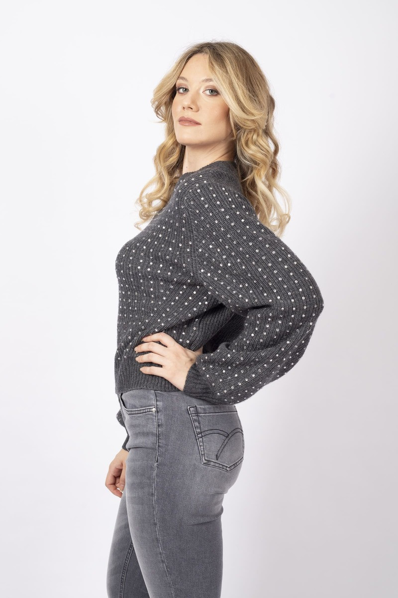 Maglia Molo con strass grigia Marella diemme company shop