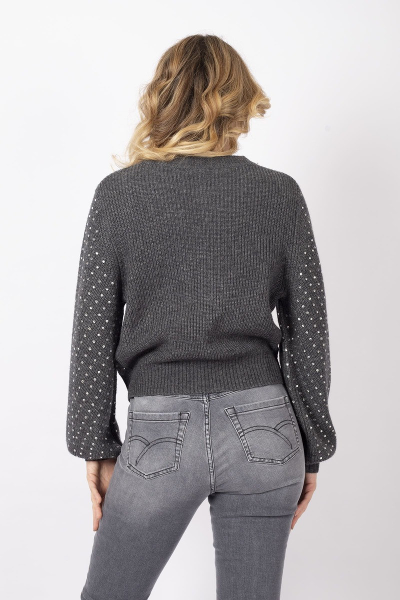 Molo grey sweater with rhinestones