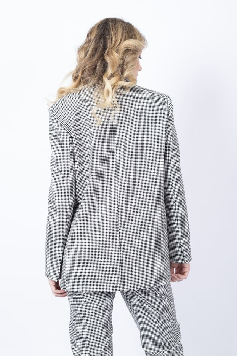 Messi straight houndstooth blazer