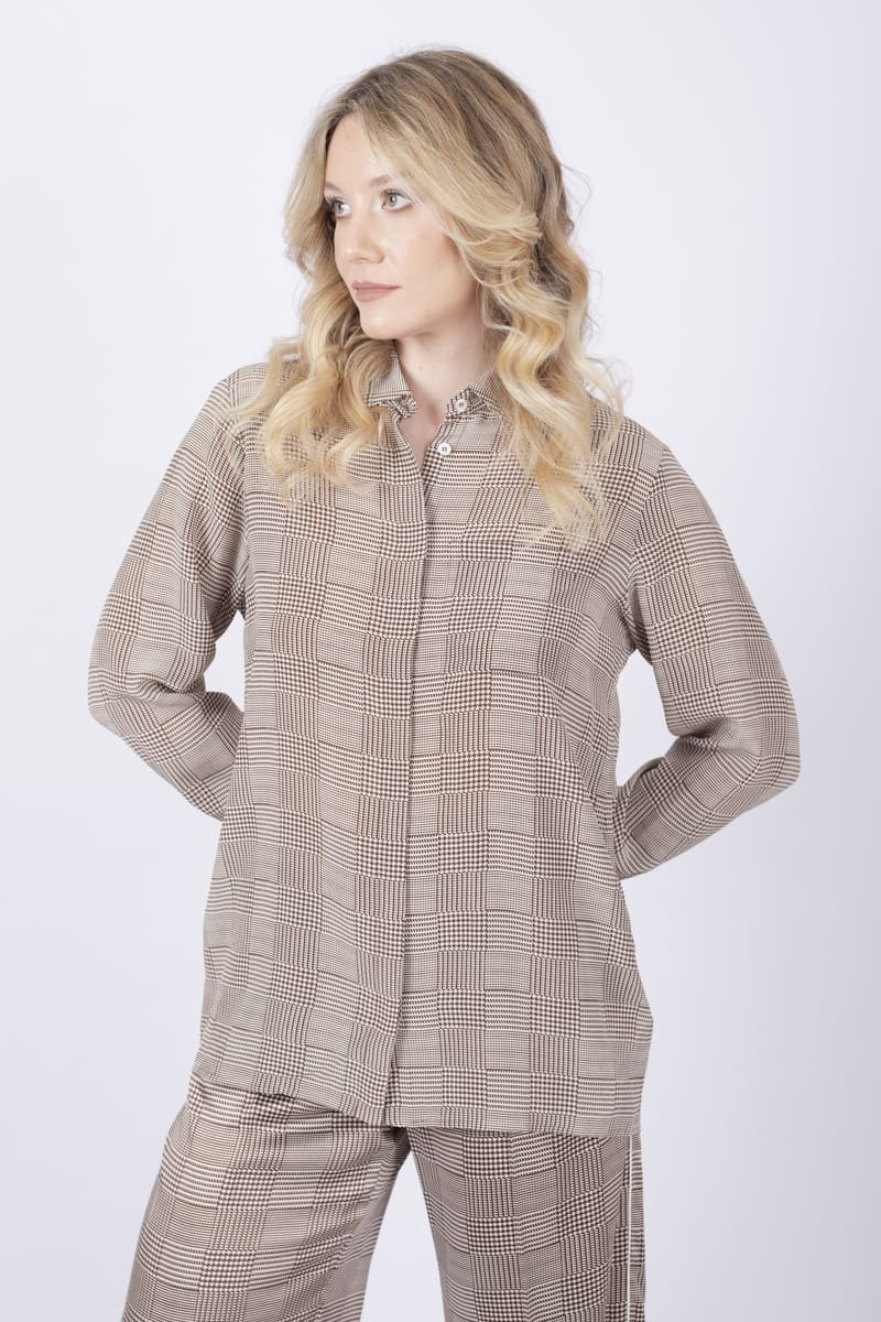 Camicia Lava in seta biscotto galles Marella diemme company shop