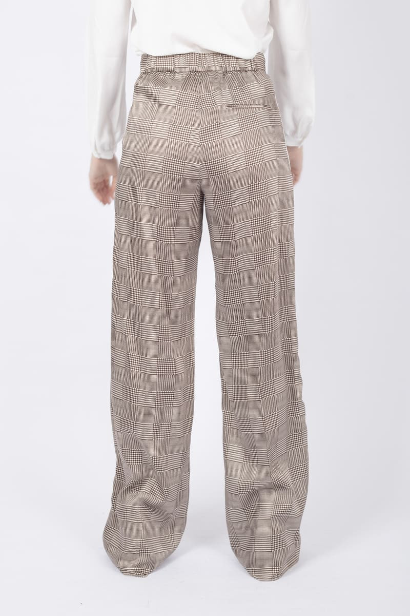 Ilare trousers in biscuit glen plaid twill