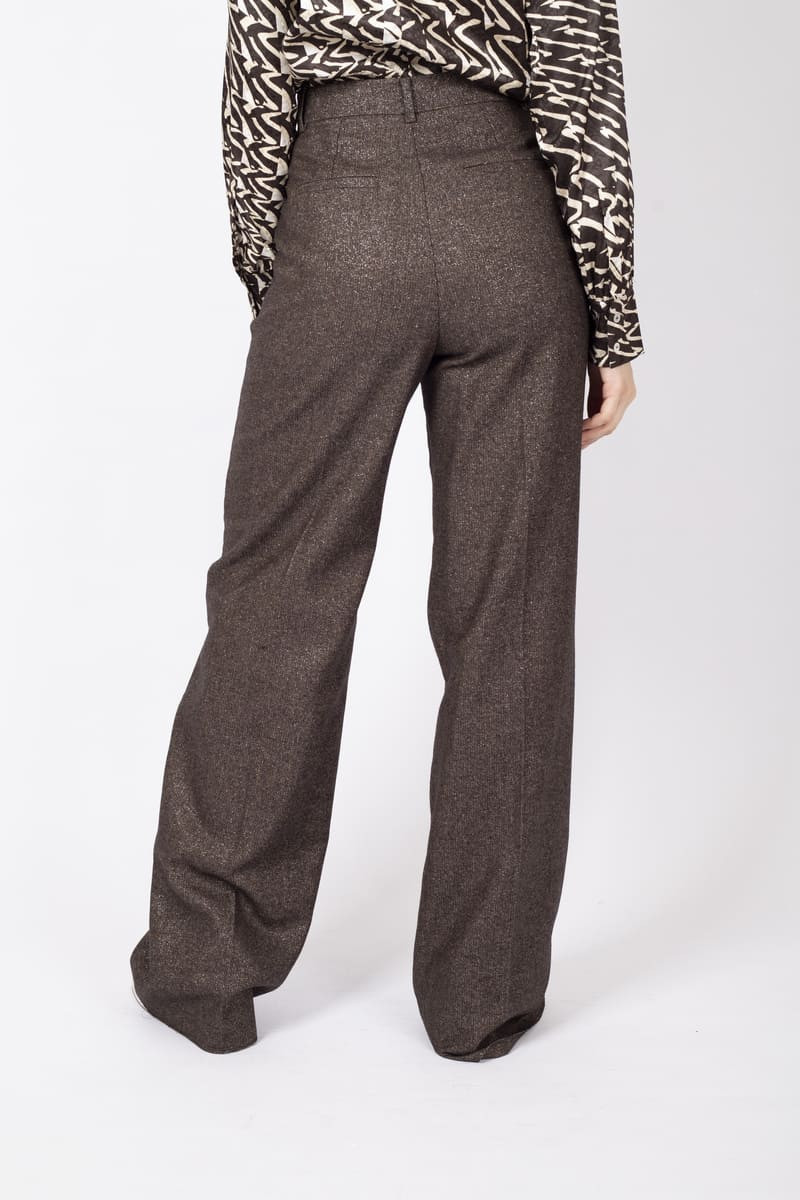 Ecuador brown trousers with lurex