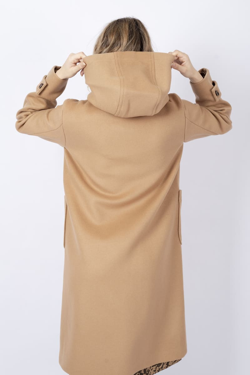 Sorbona hooded camel coat