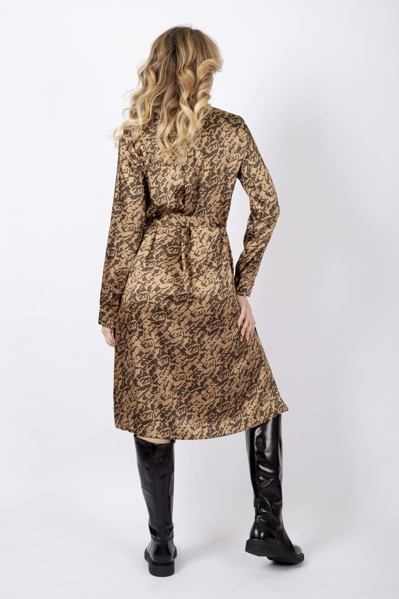 Avila camel shirt dress