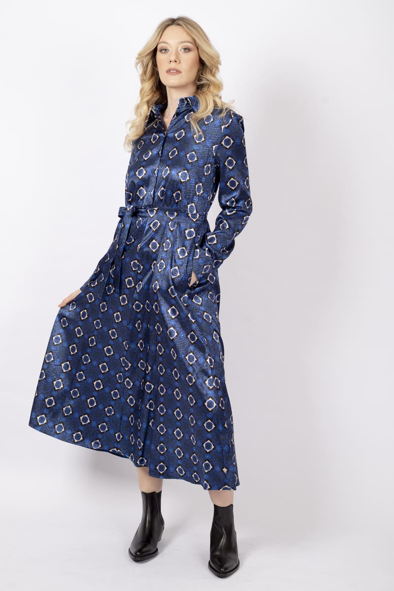 Gary shirt dress blue with print