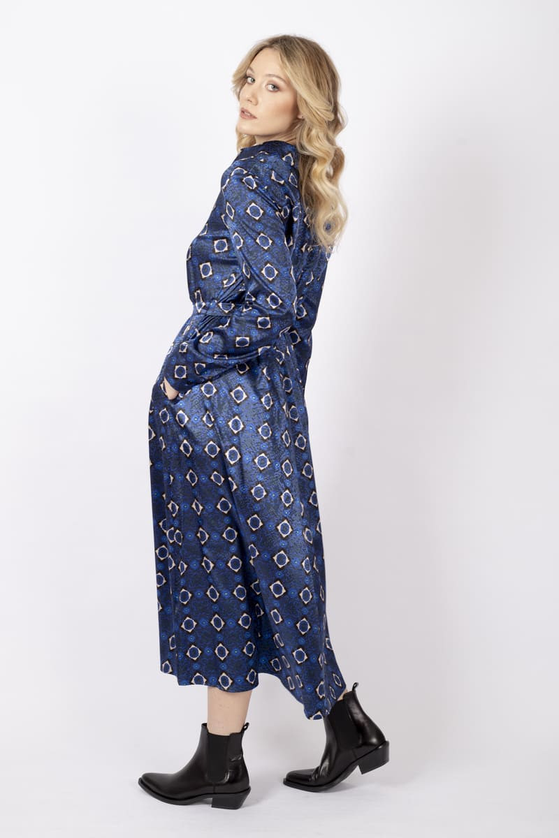 Gary shirt dress blue with print