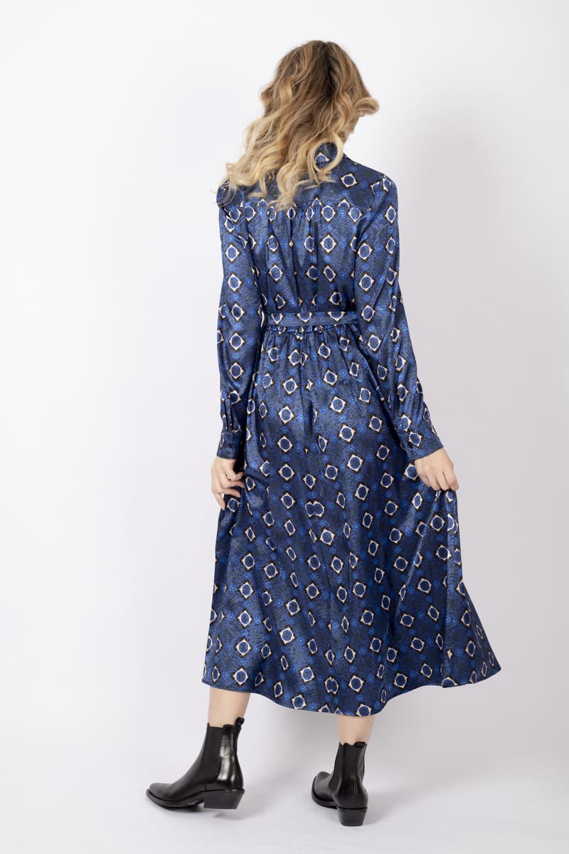 Gary shirt dress blue with print