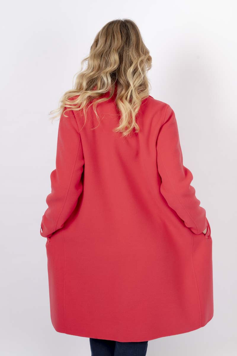 Frine single-breasted coral coat