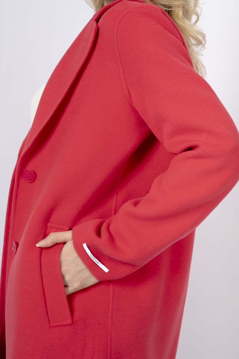 Frine single-breasted coral coat