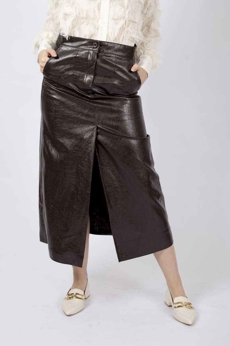 Catone skirt with brown used effect