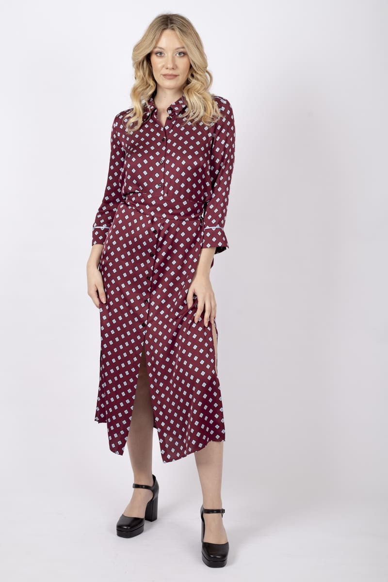 Profile Dress Burgundy chemisier