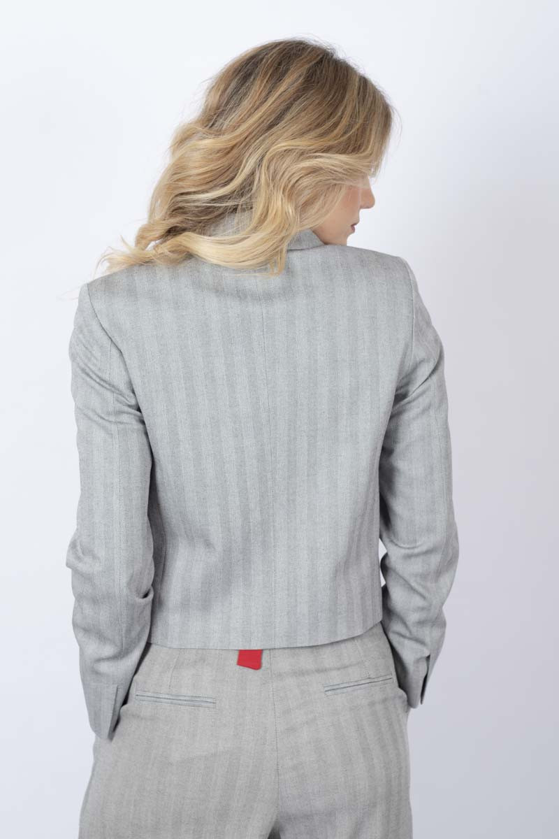 Lester short single-breasted grey jacket