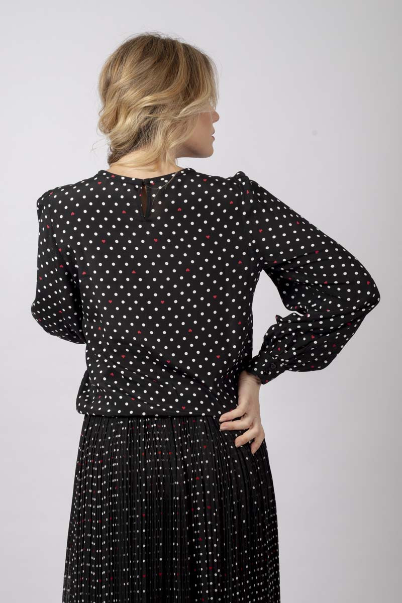 Blusa Brianza fluida a pois nera iblues diemme company shop