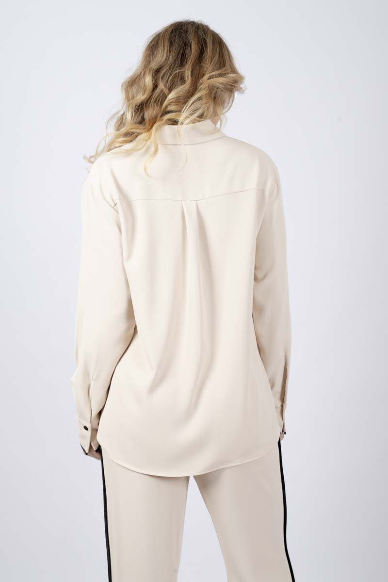 Ivory pleated shirt