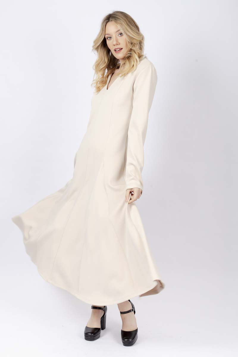 Ivory flared maxi dress