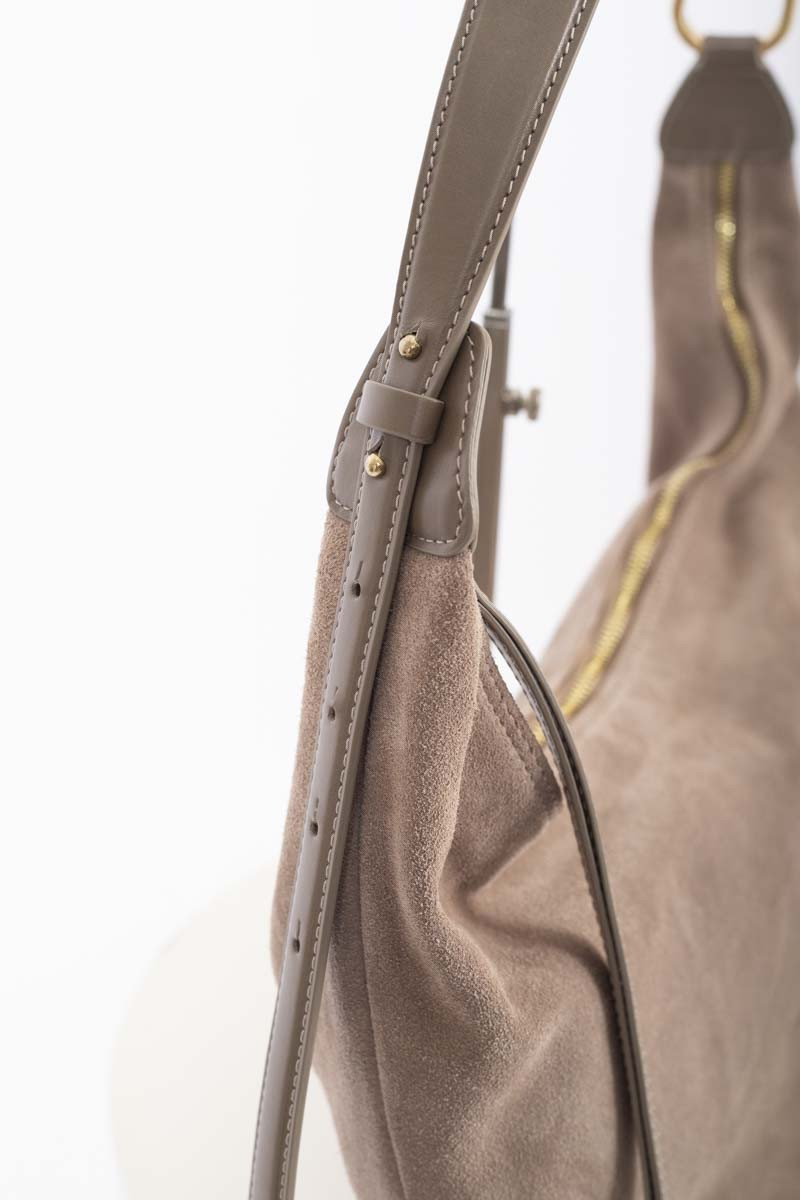 Taupe half-moon bag