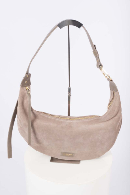 Taupe half-moon bag