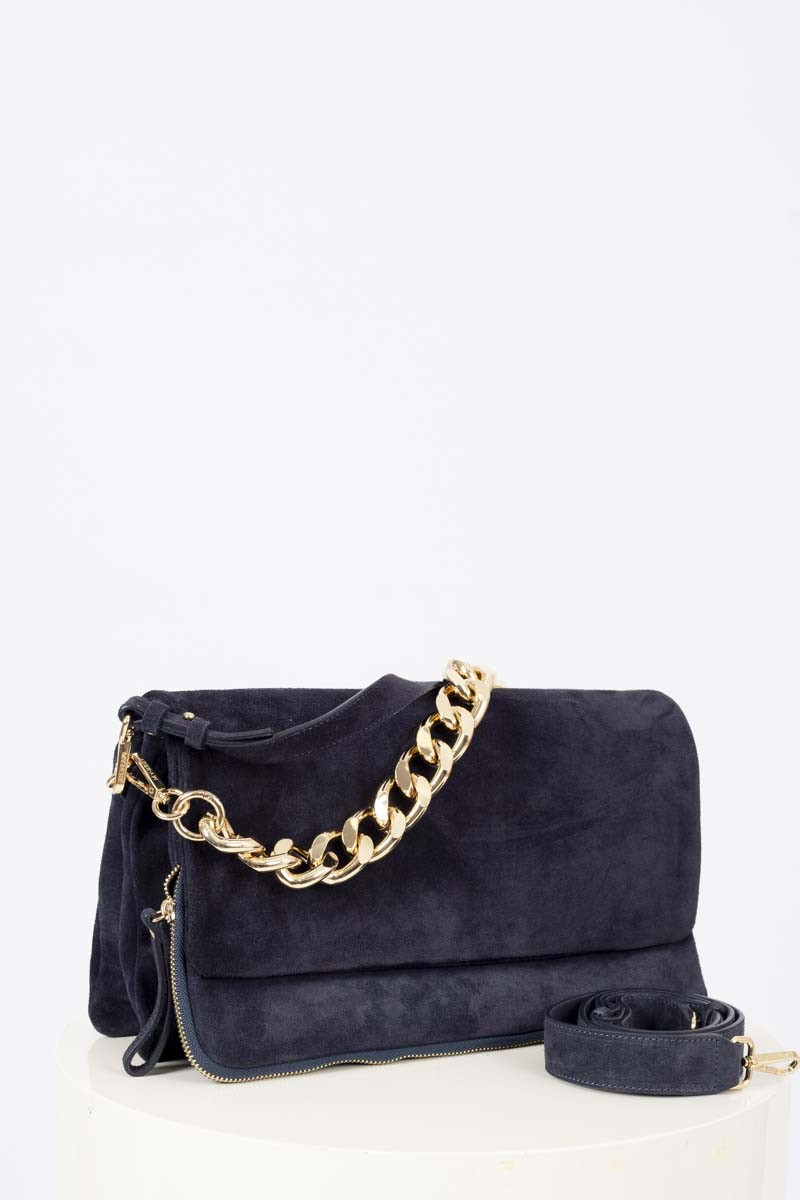 Borsa a mano miami suede blu